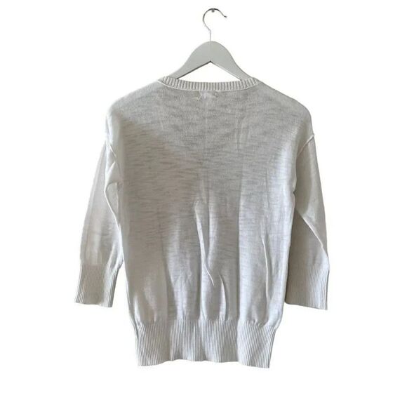 Mossimo Supply & Co Three Button Front V-Neck White ¾ Sleeves SZ SP #1415 - Picture 5 of 13
